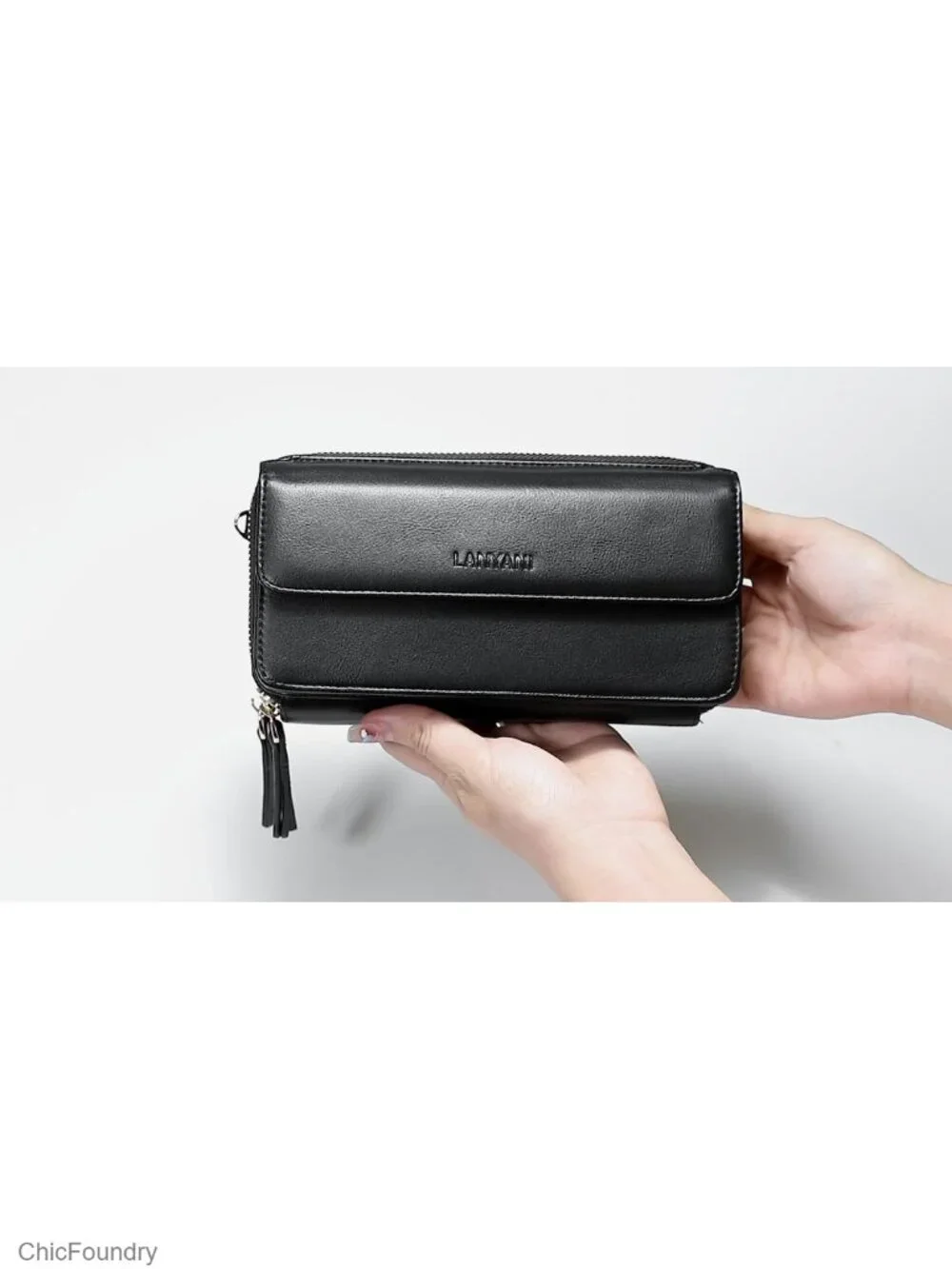 RFID Crossbody Wallet Wristlet Purse with Phone Pocket Vegan Leather